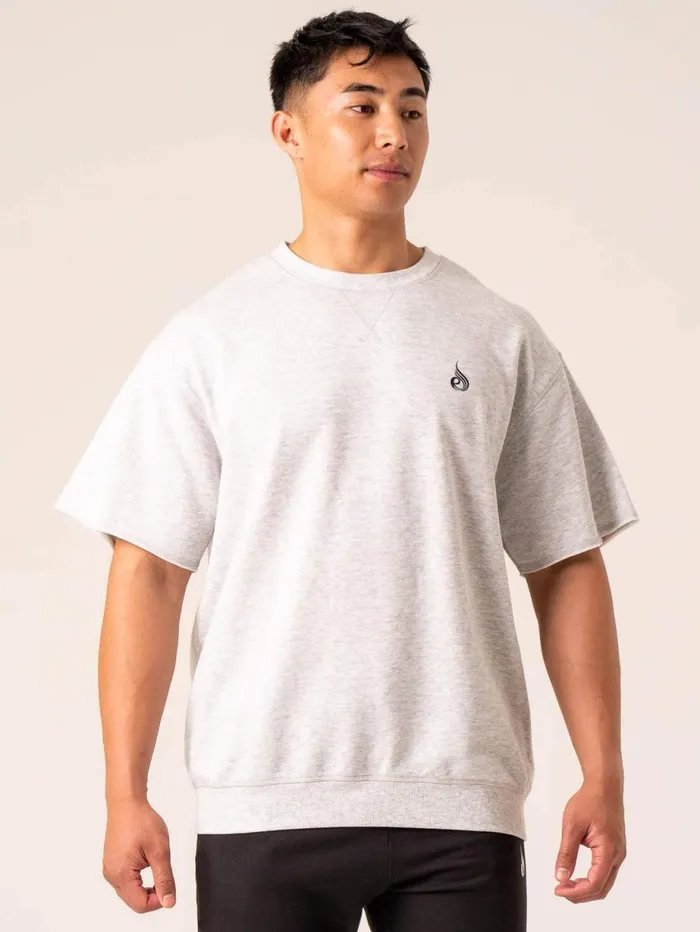 TShirts Mens Ryderwear Emerge Fleece TShirt Snow Grey Marl
