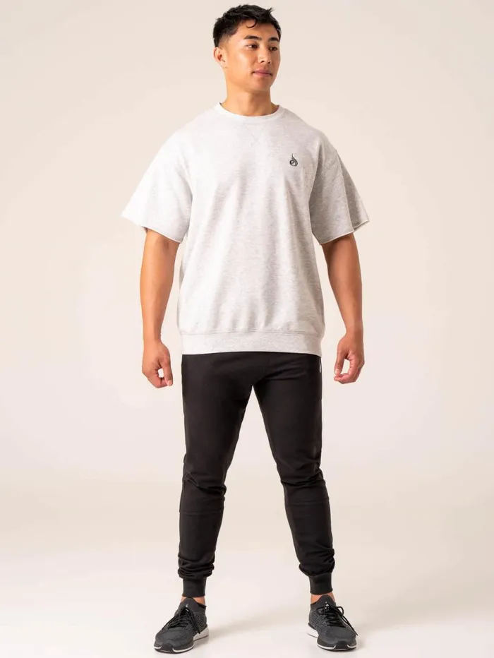 TShirts Mens Ryderwear Emerge Fleece TShirt Snow Grey Marl