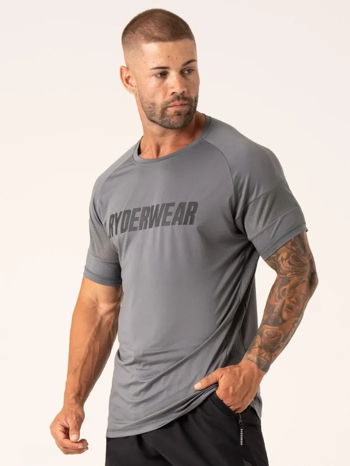 TShirts Mens Ryderwear Flex Mesh TShirt Charcoal