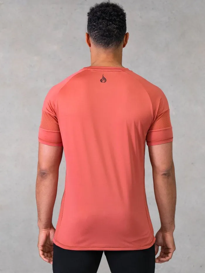TShirts Mens Ryderwear Flex Mesh TShirt Dusty Red