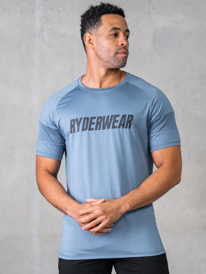 TShirts Mens Ryderwear Flex Mesh TShirt Indigo Blue