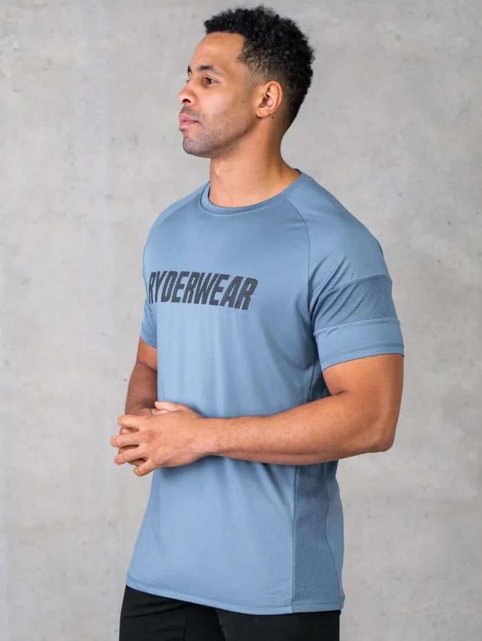 TShirts Mens Ryderwear Flex Mesh TShirt Indigo Blue