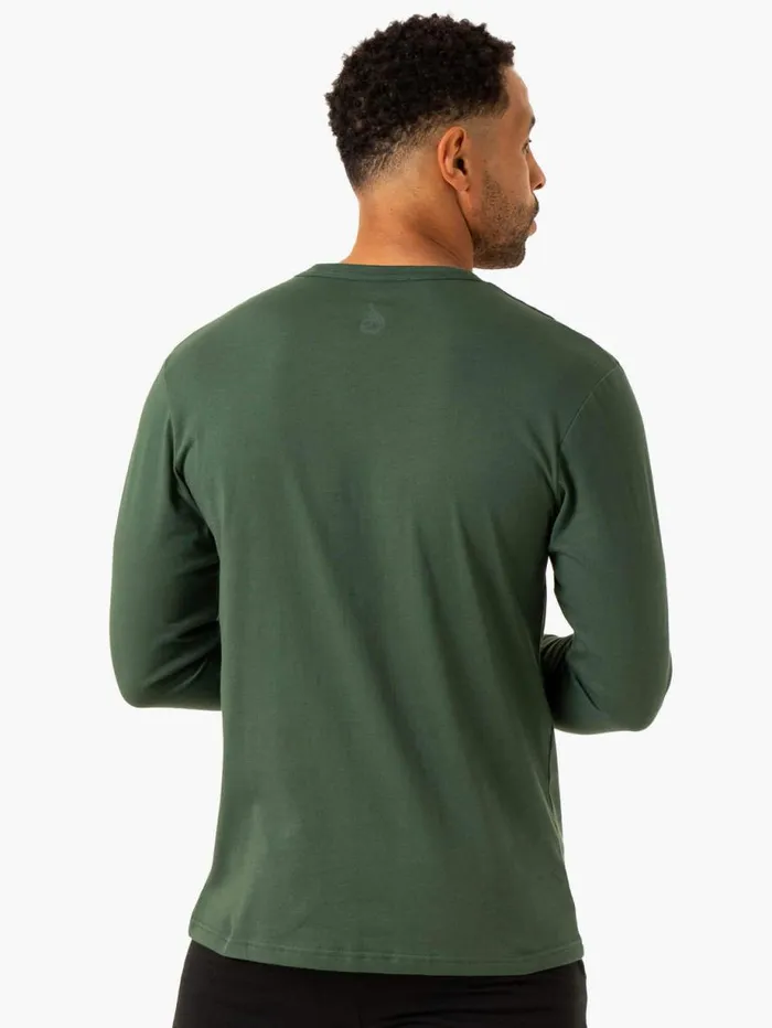 TShirts Mens Ryderwear Graphic Long Sleeve TShirt Dark Green