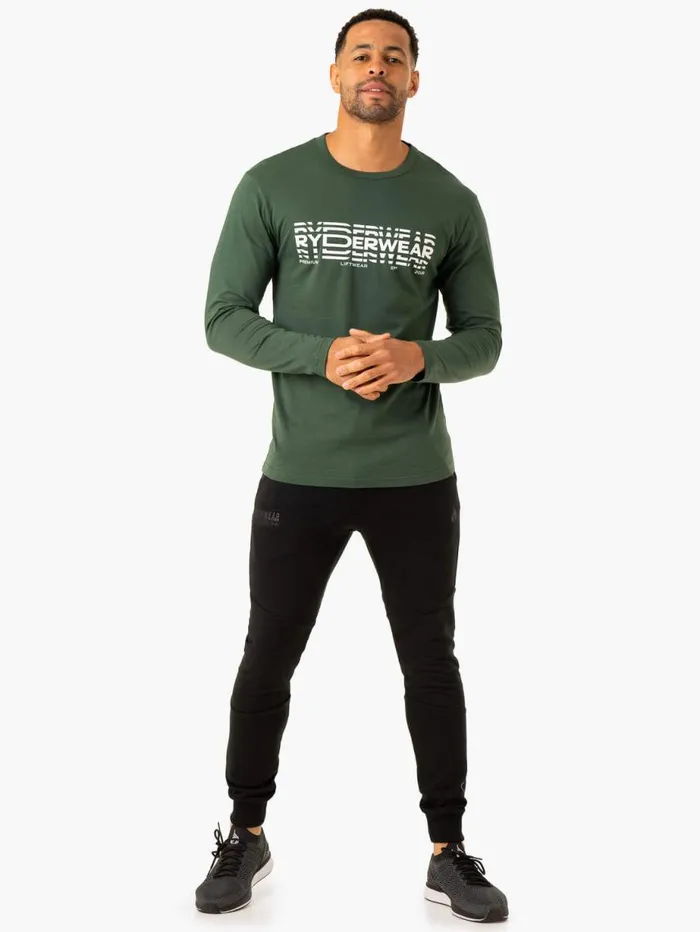 TShirts Mens Ryderwear Graphic Long Sleeve TShirt Dark Green