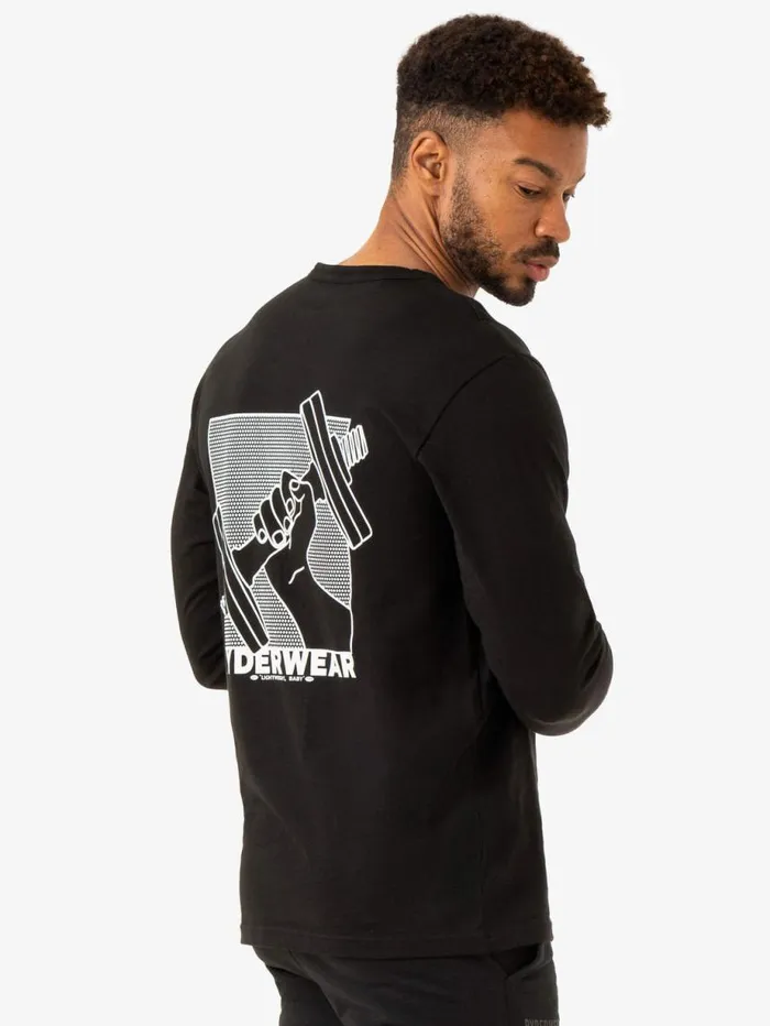 TShirts Mens Ryderwear Lift Long Sleeve TShirt Black