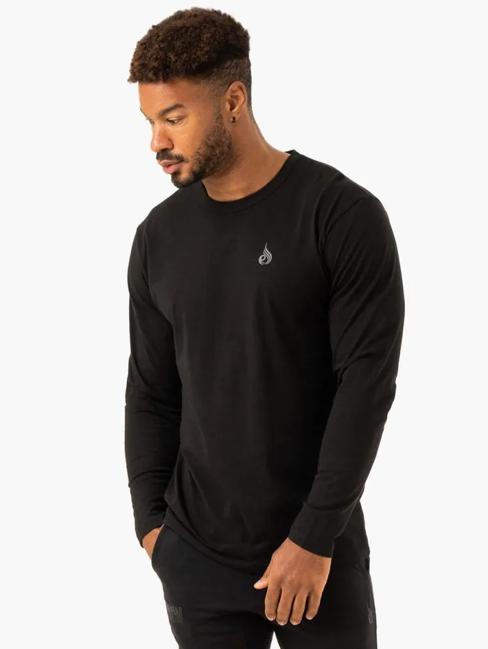 TShirts Mens Ryderwear Lift Long Sleeve TShirt Black