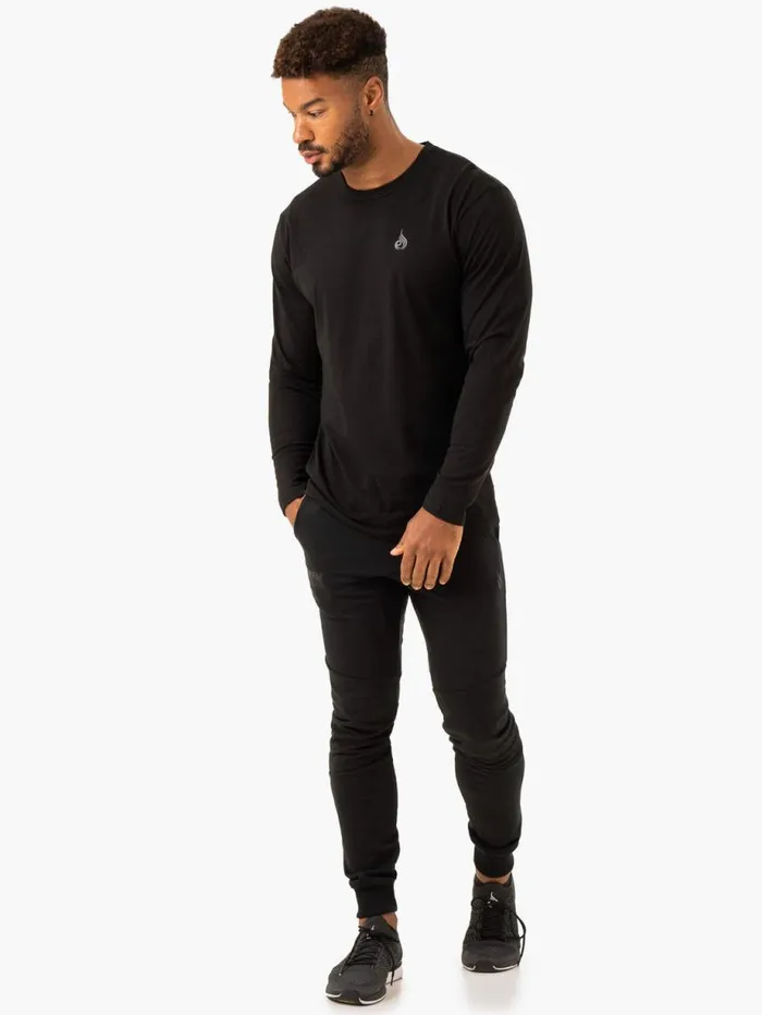 TShirts Mens Ryderwear Lift Long Sleeve TShirt Black