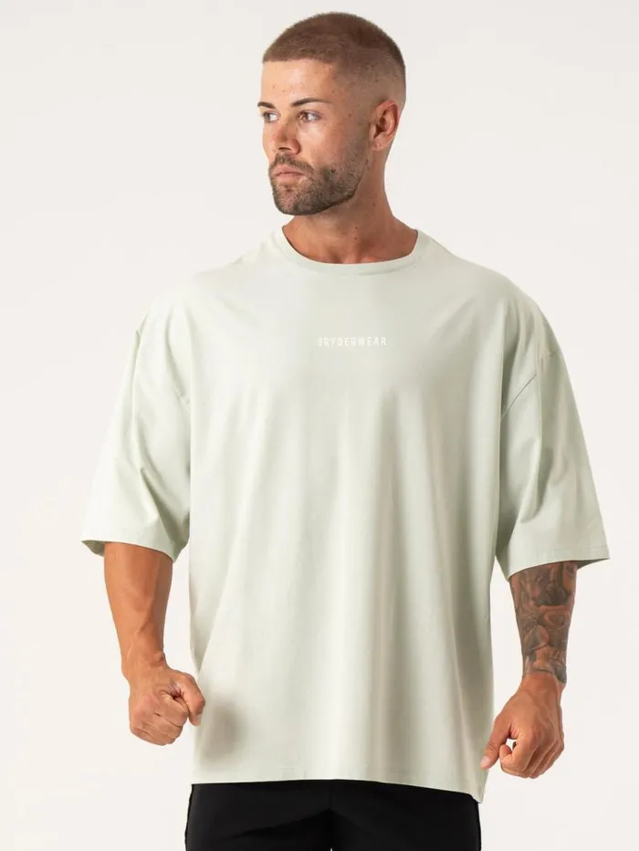 TShirts Mens Ryderwear Pursuit Oversized TShirt Spearmint Stonewash