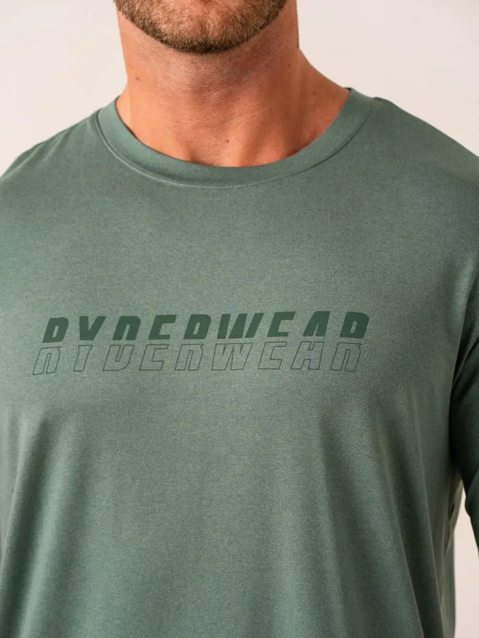 TShirts Mens Ryderwear Soft Tech TShirt Fern Green Marl