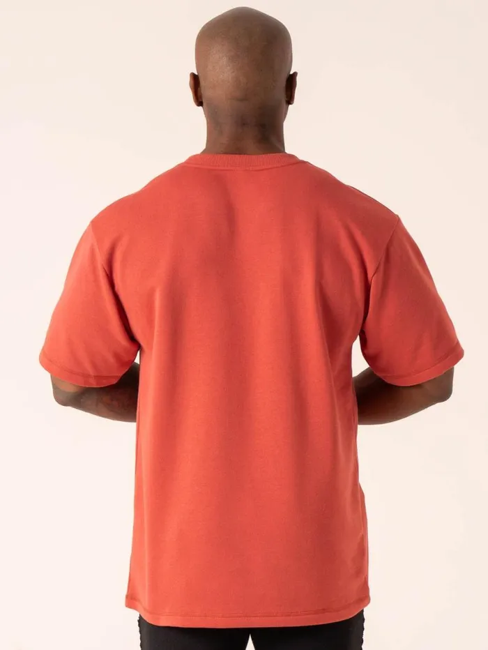 TShirts Mens Ryderwear Throwback Oversized Fleece TShirt Dusty Red