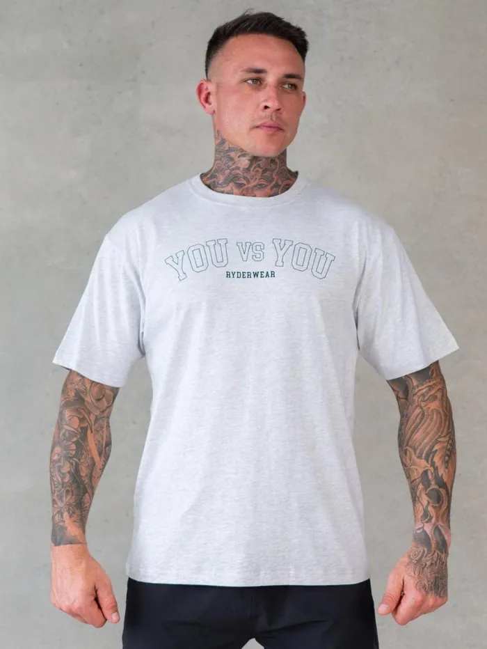 TShirts Mens Ryderwear You Vs You Oversized TShirt Snow Marl