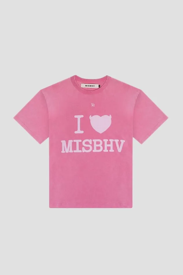 TShirts WomenMen MISBHV I Love TShirt Washed Pink