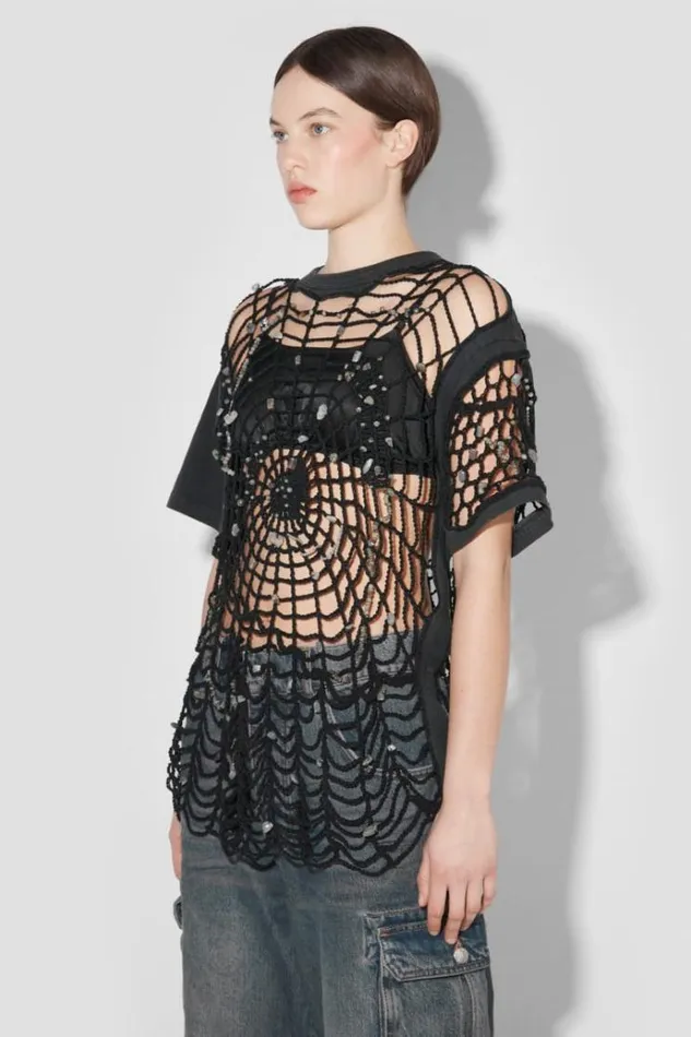 TShirts Women MISBHV Crochet TShirt Black
