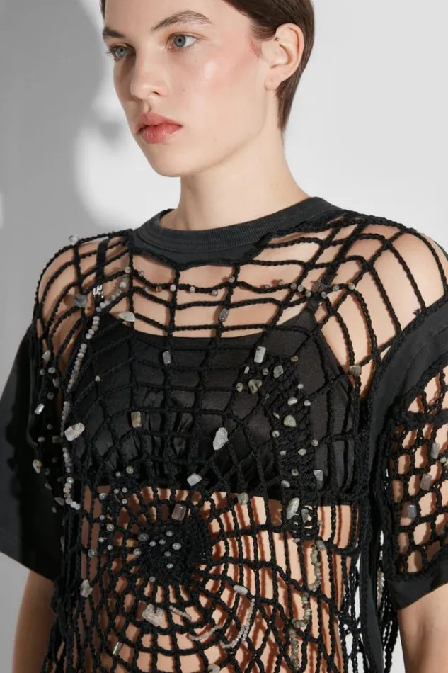 TShirts Women MISBHV Crochet TShirt Black