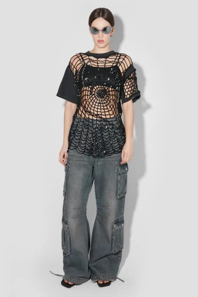 TShirts Women MISBHV Crochet TShirt Black