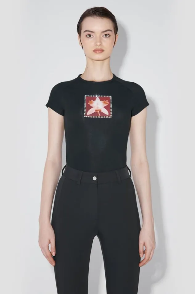 TShirts Women MISBHV Orchid Robert Mapplethorpe Baby TShirt Black