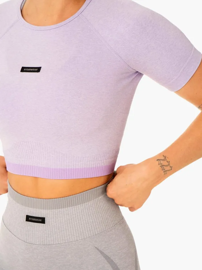 TShirts Womens Ryderwear Excel Seamless TShirt Lavender Marl