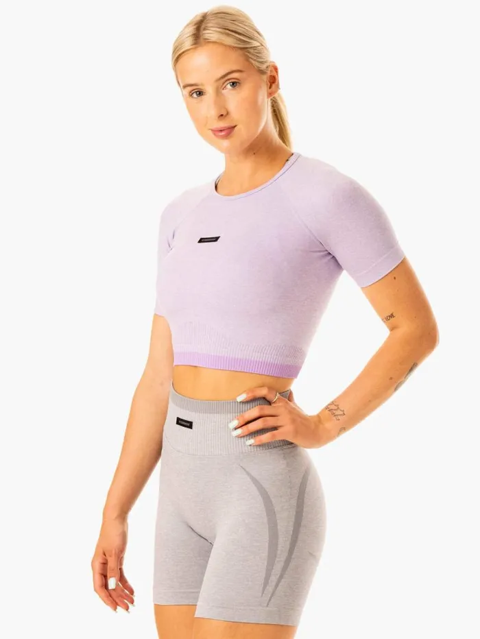 TShirts Womens Ryderwear Excel Seamless TShirt Lavender Marl