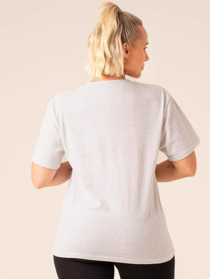TShirts Womens Ryderwear Grit Oversized TShirt Snow Marlcharcoal