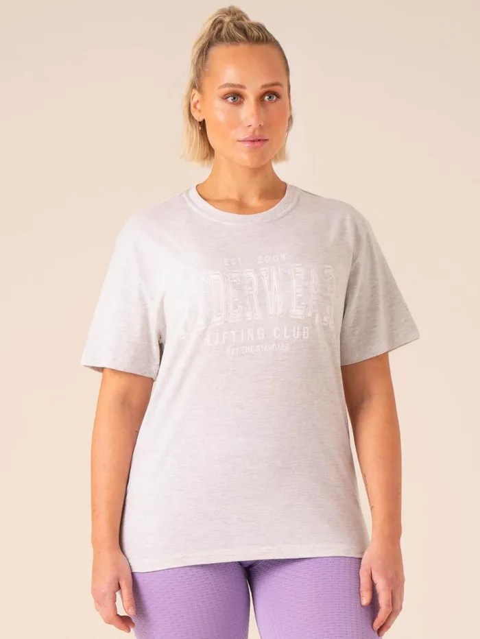 TShirts Womens Ryderwear Grit Oversized TShirt Snow Marlwhite