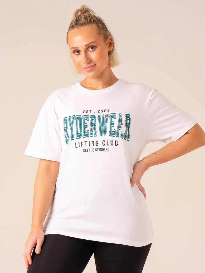 TShirts Womens Ryderwear Grit Oversized TShirt White