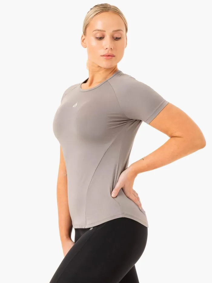 TShirts Womens Ryderwear Level Up Training TShirt Steel Grey