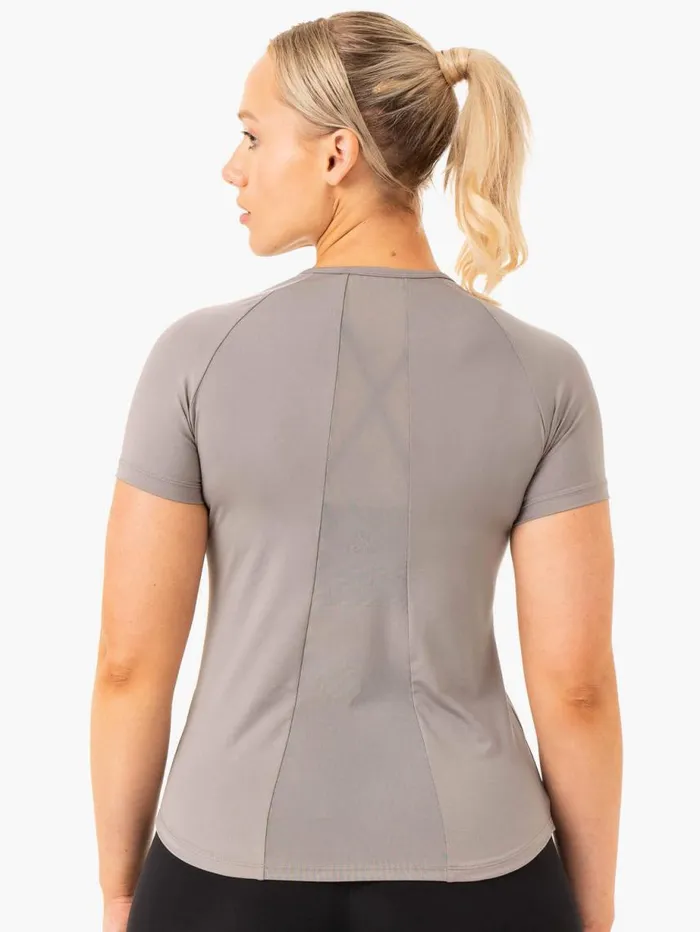 TShirts Womens Ryderwear Level Up Training TShirt Steel Grey