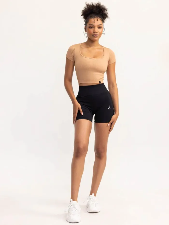 TShirts Womens Ryderwear Lift 20 Rib Seamless TShirt Tan