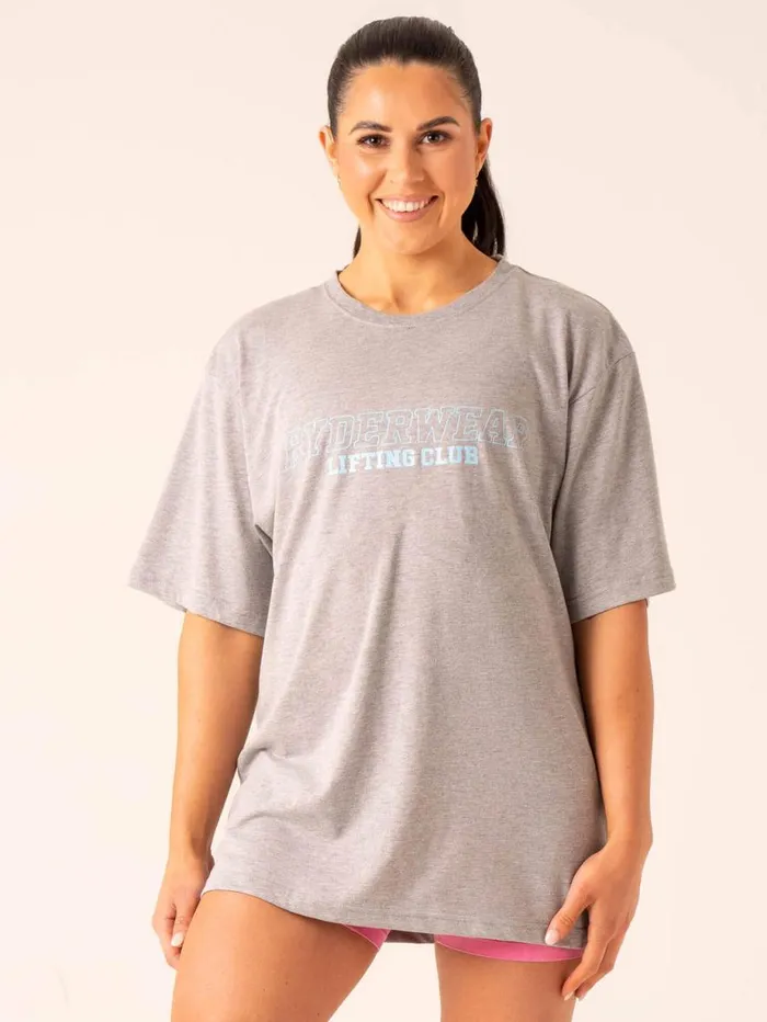 TShirts Womens Ryderwear Lifting Club TShirt Grey Marl