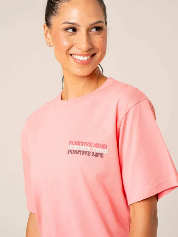 TShirts Womens Ryderwear Positive Vibes TShirt Pink