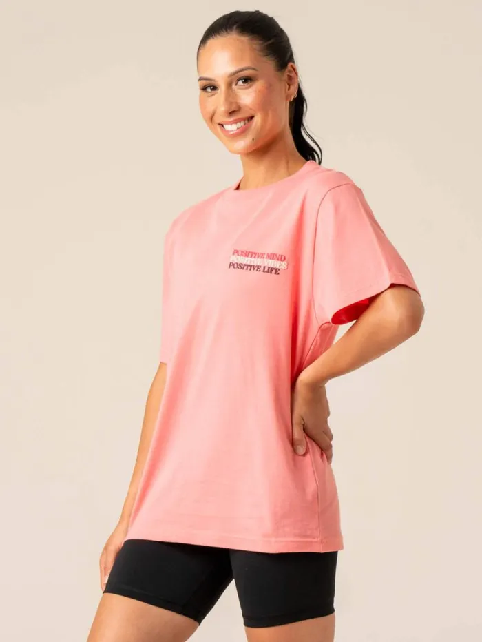 TShirts Womens Ryderwear Positive Vibes TShirt Pink