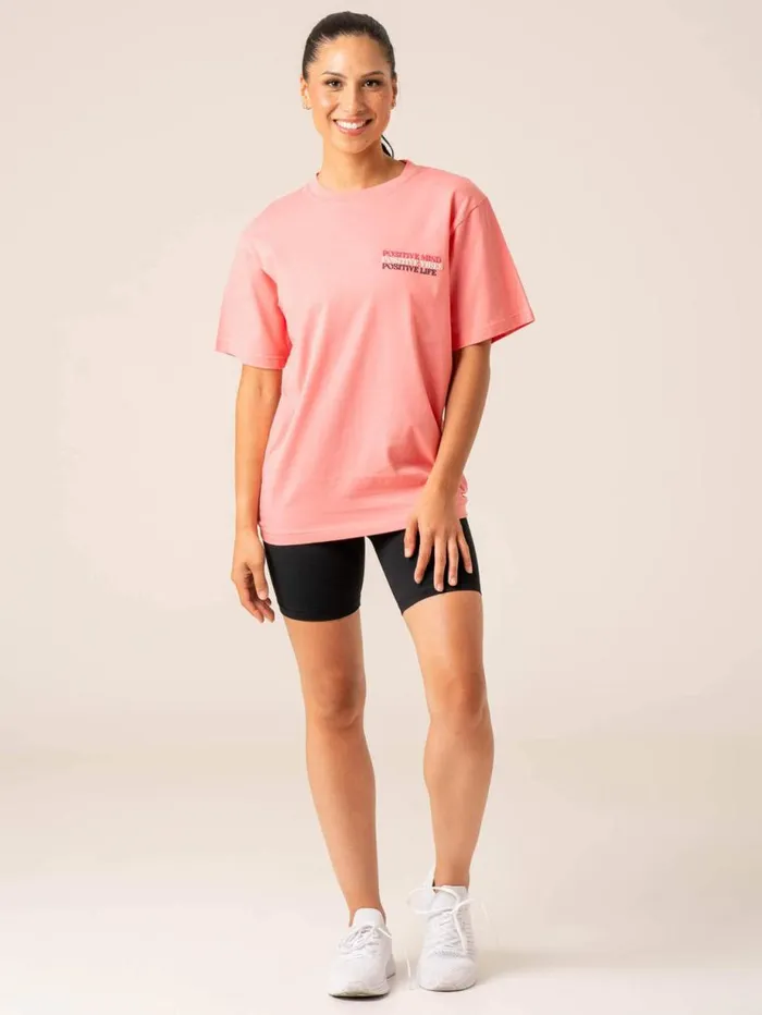 TShirts Womens Ryderwear Positive Vibes TShirt Pink
