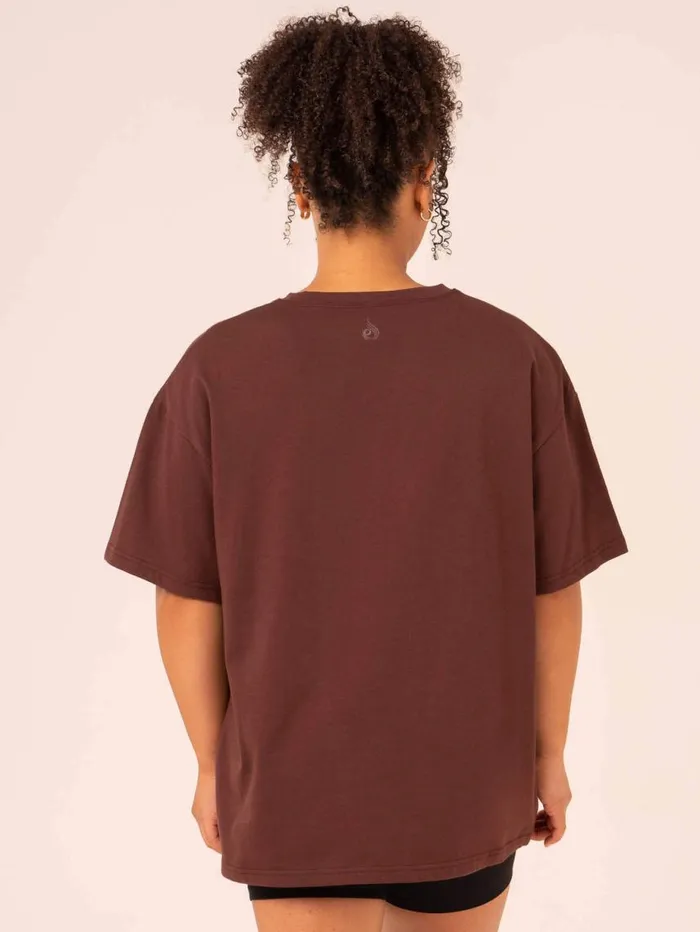 TShirts Womens Ryderwear Retro Oversized TShirt Chocolate