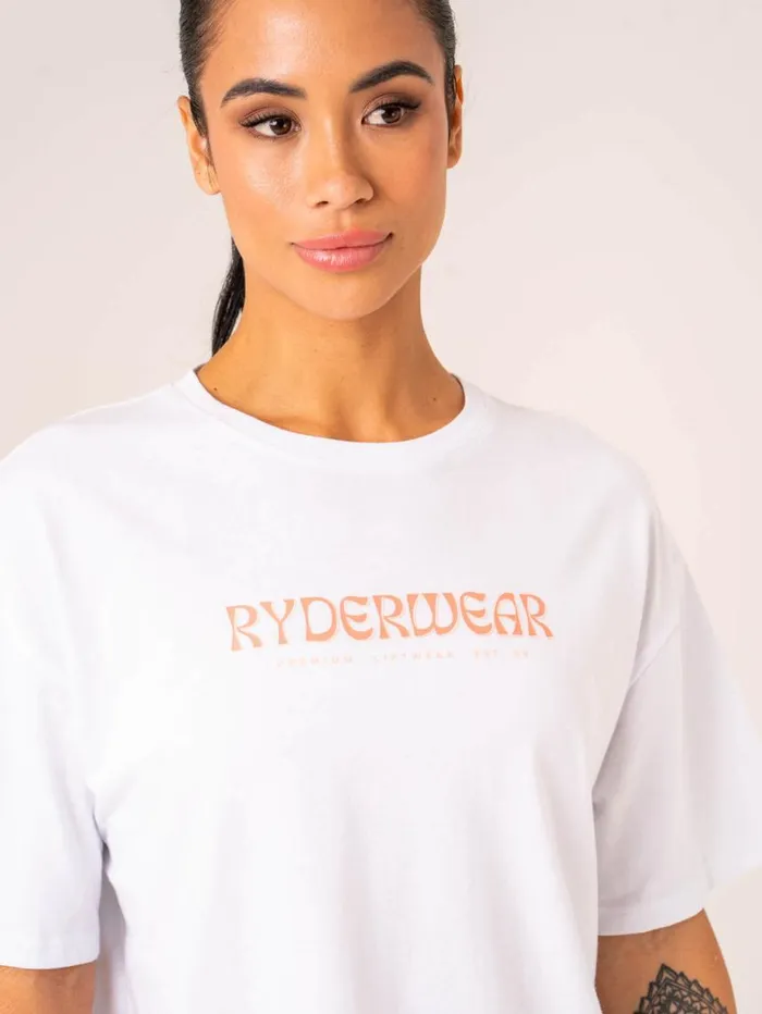 TShirts Womens Ryderwear Retro Oversized TShirt White
