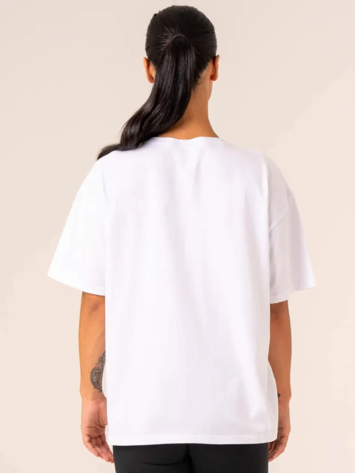 TShirts Womens Ryderwear Retro Oversized TShirt White