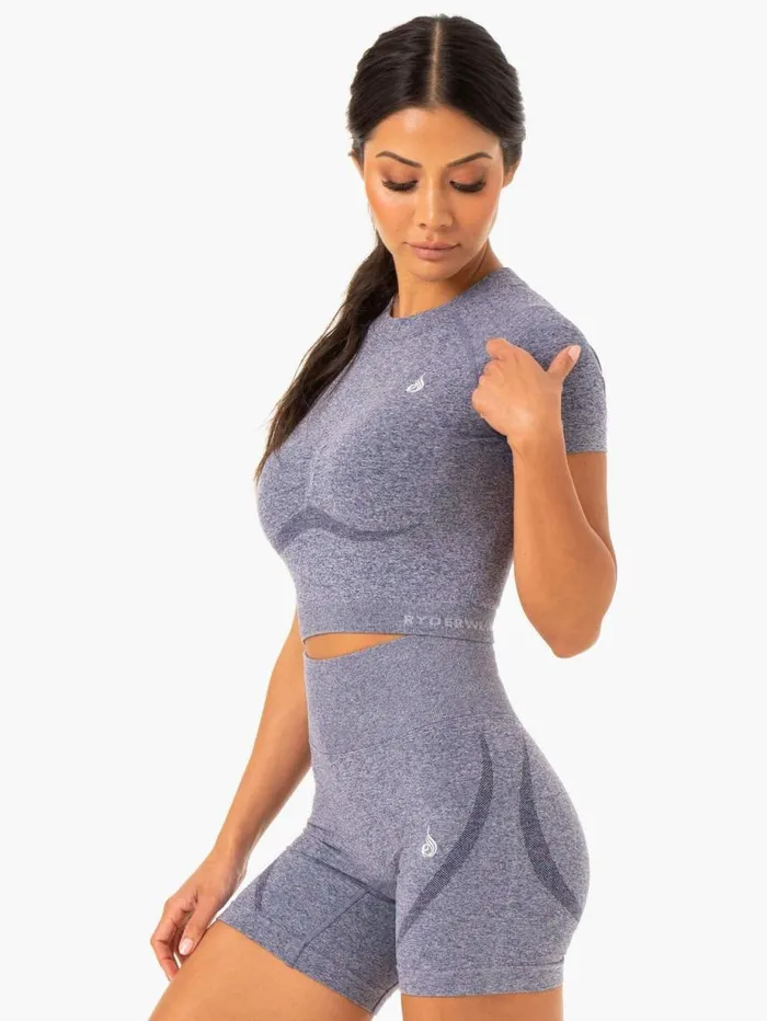 TShirts Womens Ryderwear Sculpt Seamless TShirt Navy Marl