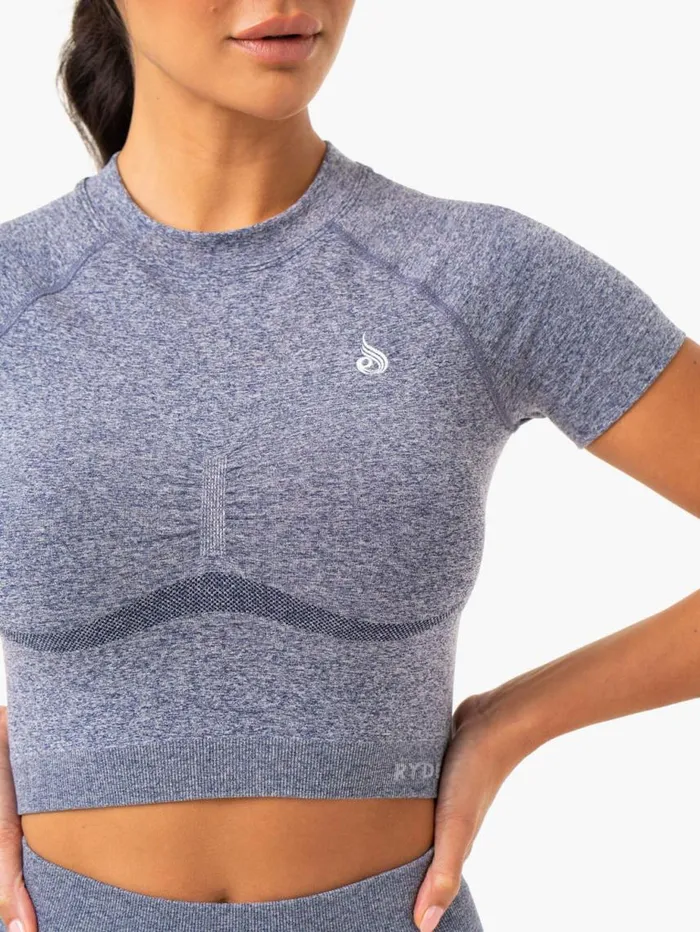 TShirts Womens Ryderwear Sculpt Seamless TShirt Navy Marl