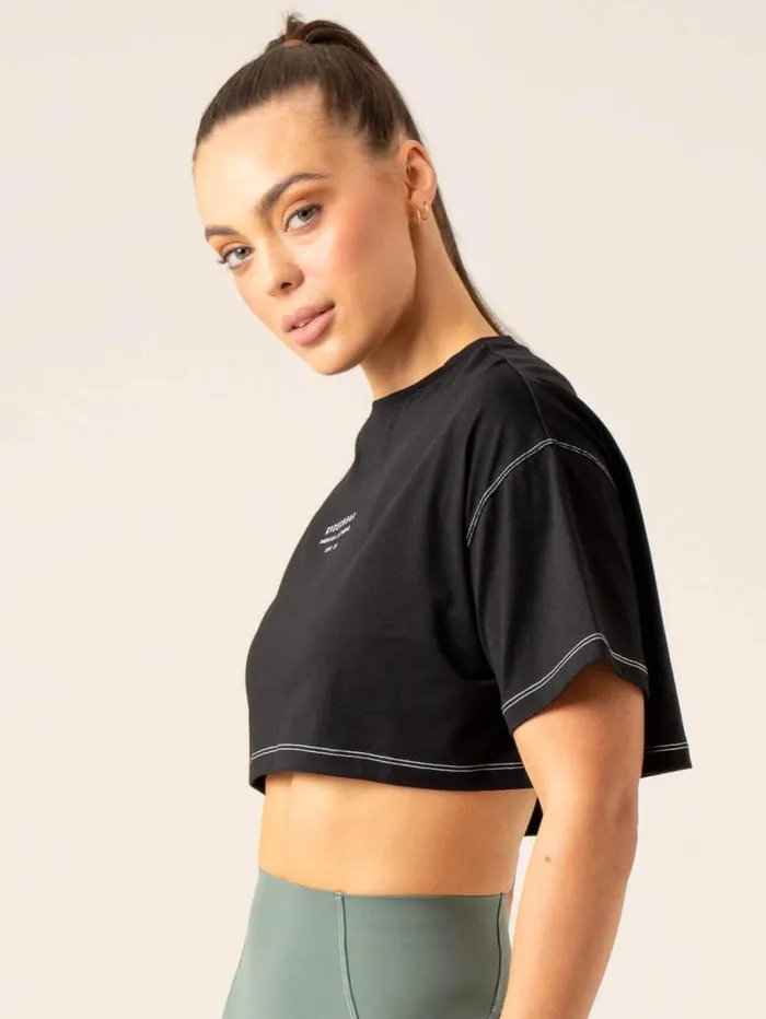 TShirts Womens Ryderwear Stride Oversized Tee Black
