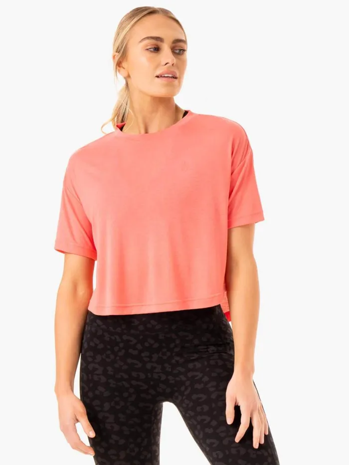 TShirts Womens Ryderwear Ultra Scoop TShirt Coral