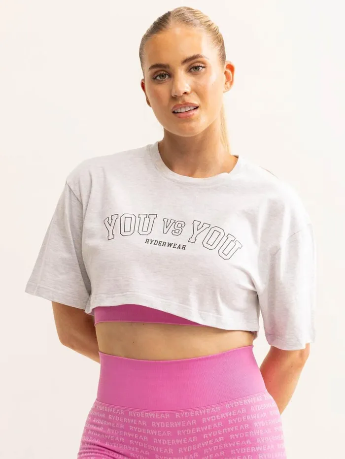 TShirts Womens Ryderwear You Vs You TShirt Snow Marl