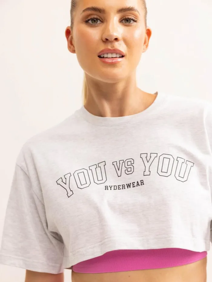 TShirts Womens Ryderwear You Vs You TShirt Snow Marl