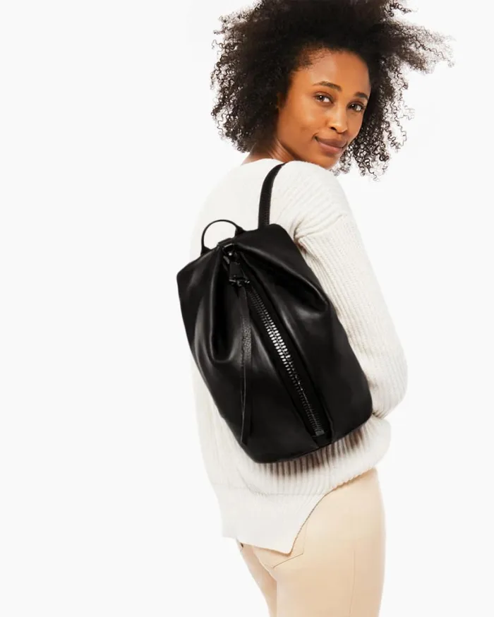 Tamitha Backpack Black With Shiny Black Hardware Women Aimee Kestenberg Backpacks
