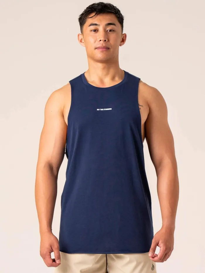 Tanks Mens Ryderwear Emerge Drop Armhole Tank Navy