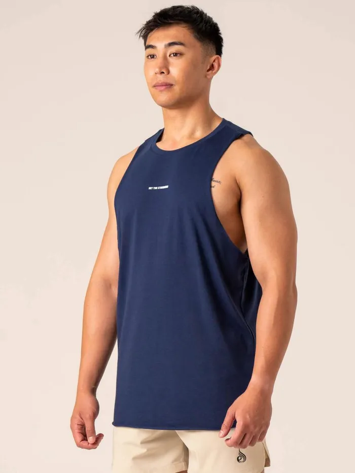 Tanks Mens Ryderwear Emerge Drop Armhole Tank Navy