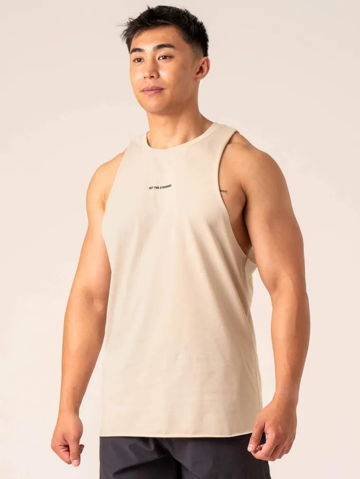 Tanks Mens Ryderwear Emerge Drop Armhole Tank Sand