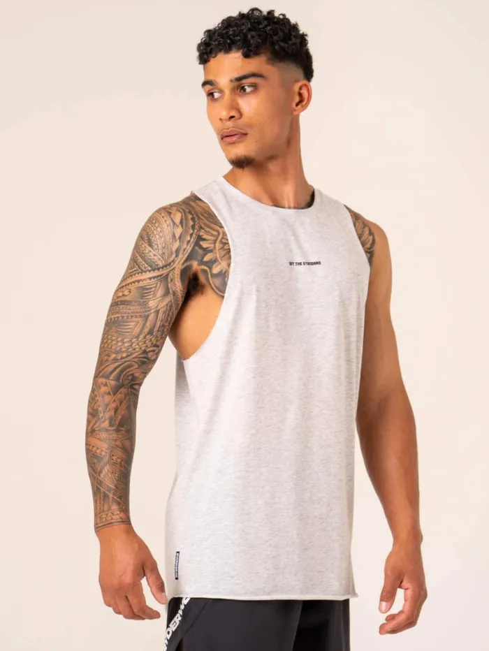 Tanks Mens Ryderwear Emerge Drop Armhole Tank Snow Grey Marl