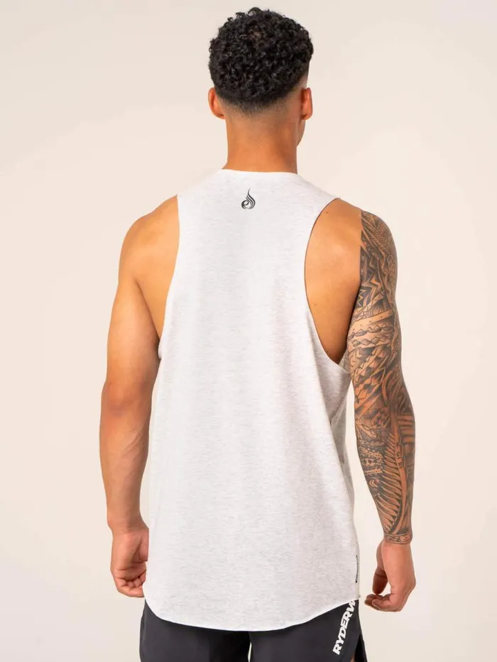 Tanks Mens Ryderwear Emerge Drop Armhole Tank Snow Grey Marl