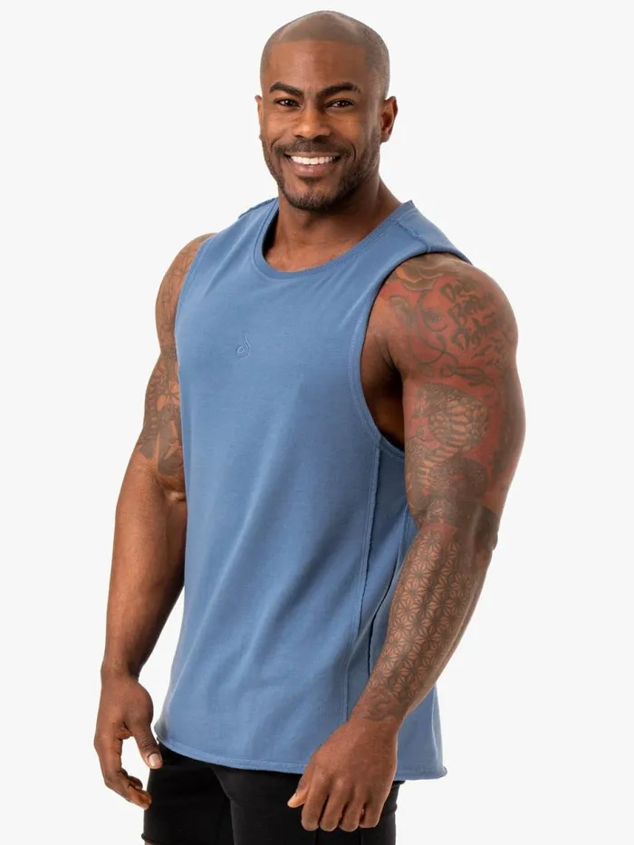 Tanks Mens Ryderwear Force Fleece Tank Blue
