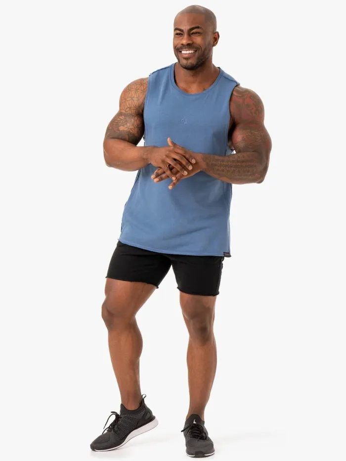 Tanks Mens Ryderwear Force Fleece Tank Blue