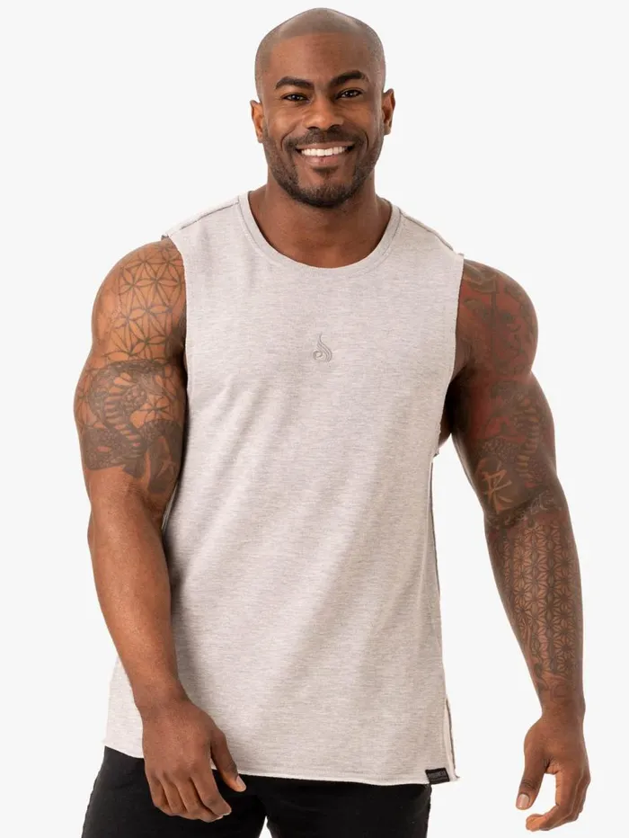 Tanks Mens Ryderwear Force Fleece Tank Grey Marl